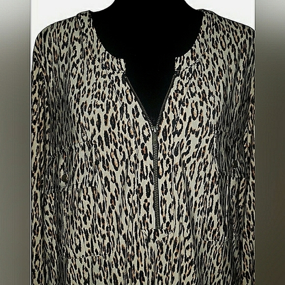 New Boho Chic 2XL Festival Animal Print Art To Wear Tunic Soft Stretch Pullover - Picture 3 of 9